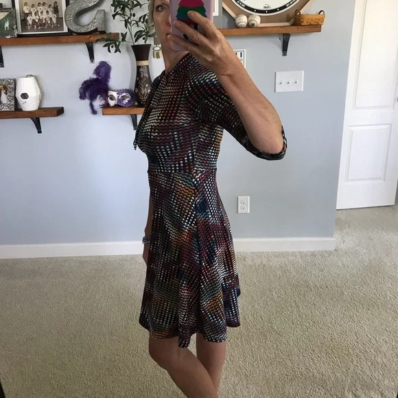 Multi Color Neck Tie Dress - Picture 4 of 7